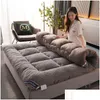 Materasso imbottito pieghevole peluche Tatami tappetino moda comodo futon per dormitorio casa pisolino addensato singolo doppio uso letto a pelo Drop Deliver Dhxrn