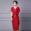 Old Cobbler 43m644 Craftsman Classic Women's Autumn Dress Bankettkjol Fake Two Dresses Bat Sleeve High midja