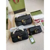 5A Bolsas de Designer de Moda Marmont Bolsa de Ombro para Mulheres Bolsa de Couro Correntes Coração Crossbody Messenger Bolsas Pretas Bolsas 3 Tamanho Com Número de Série