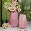 Vases Nordic Pink Cut Handmade Glass Vase Domestic Ornaments Flower Arrangement Frosted Device