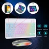 Teclado Mouse Combos 10 polegadas retroiluminado para iPad e retroiluminação Bluetooth Android Windows sem fio e 231030