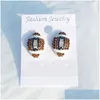 Stud brillant strass boucles d'oreilles de football américain pour femmes filles mode post rugby cadeaux de fête bijoux de sport livraison directe Dhefq