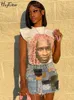Urban Sexy Kleider Hugcitar 3D-Grafikdruck ärmellos übergroßes sexy T-Shirt Top 2023 Sommer Damenmode Y2K Goth Kleidung Streetwear Kausal