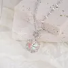 Ожерелья с подвесками, роскошное женское ожерелье со снежинкой, серебряное цветное свадебное ожерелье для женщин, модное обручальное ожерелье из пластика с камнем