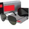 Modeflygare män designer solglasögon för kvinnors UV400 -skydd nyanser riktiga glas lins guldmetall ram som driver sunnies med