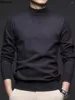Męskie swetry 2024 Grube ciepłe bluzki swetra jesienna zima Keep pullover pół high kołnierz wełniany dolna koszula dla męskich ubrania