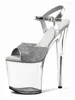 Dress 20cm Sandals Sexy Fetish 481 High Heels Sier Flash Powder Elegant 8inch Strip Pole Dance Bride Full Platform Peep Toe 5086 686