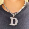 Pass Diamond Tester Hip Hop Iced Out Classic Design Capital Initial d Moissanite Diamond Letter Pendant Necklace