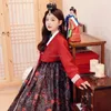 Vêtements ethniques 2023 Style coréen Femmes Vêtements Rouge Fleur Impression Costume Danse Scène National Performance Hanbok S691