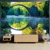 Tapisseries Belle forêt naturelle imprimée grande tapisserie pierre paysage tenture murale couverture arbre tropical chambre décor à la maison