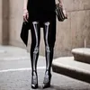 Chaussettes Sexy avec tête de mort pour femmes, collants opaques, serrés, extensibles, à la mode, Costumes de Cosplay d'halloween pour goutte