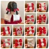 Hair Accessories Plush Children Red Bow Hairpin Lovely Cloth Hanfu Sticks Crown Ancient Headwear Chinese Year Baby