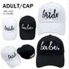 Casquettes de baseball Mode Bébé Mariée Lettre Broderie Papa Chapeau Réglable Parti Ombrage Été Couleur Unie Unisexe Casquette De Baseball À Visière