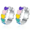 Boucles d'oreilles créoles coréennes mignonnes et colorées en forme de cœur d'amour pour femmes et Couples, bijoux tendance et élégants pour mariée, cadeaux pour prévenir les allergies, 2024