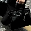 Designer glossy Limited edition silver buckle white wire box cowhide platinum bag 35cm large capacity women's bag one shoulder portable large bag