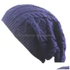 Bonnet / Skull Caps 6 Couleurs Adt Hiver Petit Twist Chapeau Tricoté Surdimensionné Chunky Pluvier Pour Hommes Et Femmes Doux Tricot Drop Livraison Fashio Dhdl8