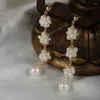 Dangle Earrings Natural Pearl Statement Wedding Jewelry Flower Cluster Irregular Baroque Pearls Tassel Drop Women Luxury