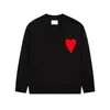 amiS AM I Designer amisweater Knitted Paris amishirt Fashion Sweater Mens Embroidered Red Heart Solid Color Big Love Round Neck Short Sleeve a T-shirt for Fsy5