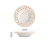 Plates Creative Hand-painted Ceramic Deep Plate Round Dish Home Western Noodles Salad Dessert Cake Decoration Hanging