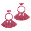 Dangle Earrings 2023 6 컬러 우아한 수제 Tassel Hoop 드롭 이어링 여성 웨딩 파티 스트리트 스타일 Beachjewelry