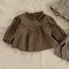 Kläder sätter prinsessan baby flickor vinter barn toppskunnig kofta tröja söt stängning klädklock krage virkning knapp ytterkläder kläder