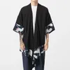 Etnische Kleding 4 Kleuren Japanse Mode Katoen Linnen Kimono Shirt Yukata Mannen Samurai Tekst Geborduurd Jasje Vest Online Chinese Winkel