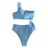 Roupa de banho feminina sexy um ombro peça maiô 2023 fora retalhos bodysuit maiô monokini