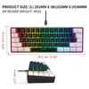 Keyboard Mysz Myszy 1set przewodowe grę i kombinacja 61 Klucz Rainbow Lot z klawiszami multimedialnymi dla graczy z systemem Windows PC 231030