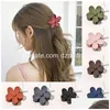 Hårtillbehör Autumn Small Flower Shaped Clips for Women Plastic Hairpins Kids Frosted Crab Claw Clip Barrette Drop Delivery Prod DH3PW