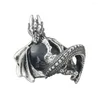 Lösa ädelstenar 925 Sterling Silver Fire Dragon Charm Bead Jewelry Making European Troll 3.0mm Armband