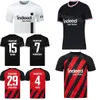 2023 24 Club piłka nożna eintracht Frankfurt 15 Ellyes Skhiri Jersey 7 Omar Marmoush 26 Junior Dina Ebimbe 1 Kevin Trapp William Pacho Koszulki piłkarskie czarne czerwone białe