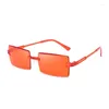 Occhiali da sole Retro Square Gradient Color Men Wome Simple Rimless Rectangular Sun Glasses Trendy Outdoor Ultraviolet Shades Eyewear