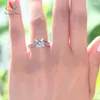 Peacock Star 925 Sterling Silver Wedding Anniversary Engagement Ring 1 5 Ct Princess Cut Jewelry CFR8009 Y0723183c