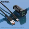 KAKUSIGA Car Charger USB-C Type c 2.4A Dual Ports PD Car Chargers AutoPower Adapters Chargers For Ipad Iphone 15 14 12 Samsung S22 S20 phone with Retail Box