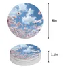 Tapis de Table bleu ciel nuages fleurs sous-verres en céramique absorbant vaisselle tapis maison café salle à manger décoration napperon cadeau