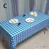 Table Cloth 137 274Cm Disposable Tablecloth Plaid Stripe Wave Pattern Plastic Waterproof Oil-Proof Cover Christmas Party Picnic Mats