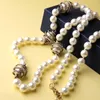Collane con ciondolo Elegante collana di perle d'imitazione di perle per le donne Vestiti lunghi Catena Moda Gemme pregiate Gioielli di lusso