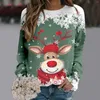 Damen-Kapuzenpullover, trendige Weihnachts-Sweatshirt-Pullover für Damen, lässig, Teenager-Mädchen, langärmelig, niedliche Rentier-Grafik-Weihnachtshemden