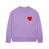 Amis AM I Sweaters Designer Chaopai Amisweater Patch de broderie Amour Pull à col rond pour hommes Lettre High Street Coup Sg9l
