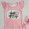 Clothing Sets RTS Baby Girls Designer Clothes Short Sleeve Tee Shirt Ruffle Shorts Summer Boutique Wholesale Children Outfits