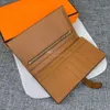 Topkwaliteit portemonnee Epsom koeienhuid dames clutch Portefeuilles Portemonnee dame dames lange kaarthouder portemonnee met oranje dooskaart