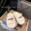 Wol b Balencaiiga Lovers Hoge Sandaal Nieuwe Shearling Harige Versie Echte Sandalen Familie Vrouwen Slipper Parijs Een Verdikt Woord Wollen JW5Z