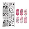 Valentine's Day Nail Stamping Plates Rose Flower Love Nail Art Plate Stainless Steel Nail Design Stencil Tools Nail ArtNail Templates nail art tools