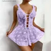 Sexy Set ECTOOKO Sexy Dessous Frauen Spitze Babydoll Nachthemd Ohne G-String Unterwäsche Nachtwäsche Kleid T231030