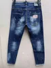 Jeans da uomo di moda firmati Pantaloni casual slim da uomo Pantaloni elastici Jeans di marca in denim di cotone sciolto blu chiaro per uomo