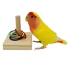 Autres fournitures d'oiseaux Anneau en plastique Jouet Ensemble de formation Bloc en bois Puzzle Perroquet Couleur Intelligence Accessoires de mastication