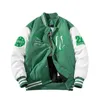 Kurtki mężczyzn Winter Varsity Jacket Men Men Letter Letter Odznaka American Baseball Street Fashion Hip Hop Coat Młodzieżowe ubrania 231027