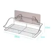 Bathroom Shelves Self Adhesive Bathroom Shower Organizer Basket Stainless Steel Bathroom Shelf Shower Basket Wall Mounted Storage Shelf Rack 231030