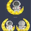 Мультфильм любовь космонавт микро строительные блоки Луна космонавт фигурки Земли алмазные мини-кирпичи фигурки игрушки для детей подарок на день рождения