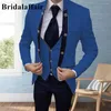 Męskie garnitury Bridalafair 2023 Design Blackish Green Pansy Blue Lapel for Men Prezent Prezenta